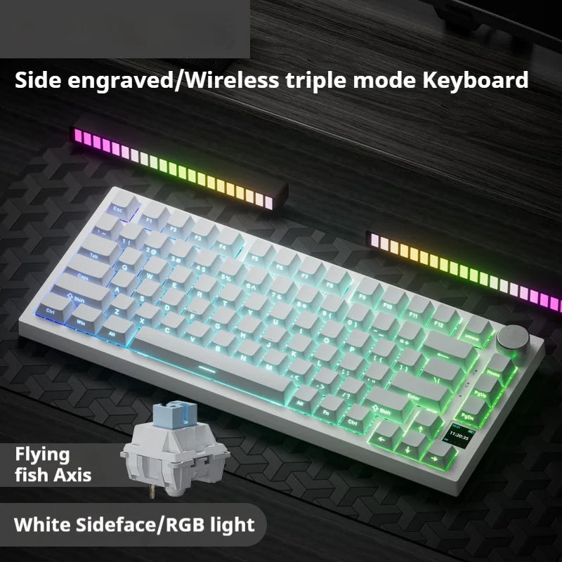 AJAZZ AK820 Pro Wireless Mechanical Keyboard 3mode Hot Swap Rgb Bluetooth 2.4GHz Gasket PC Laptop Gaming Keyboards Accessory