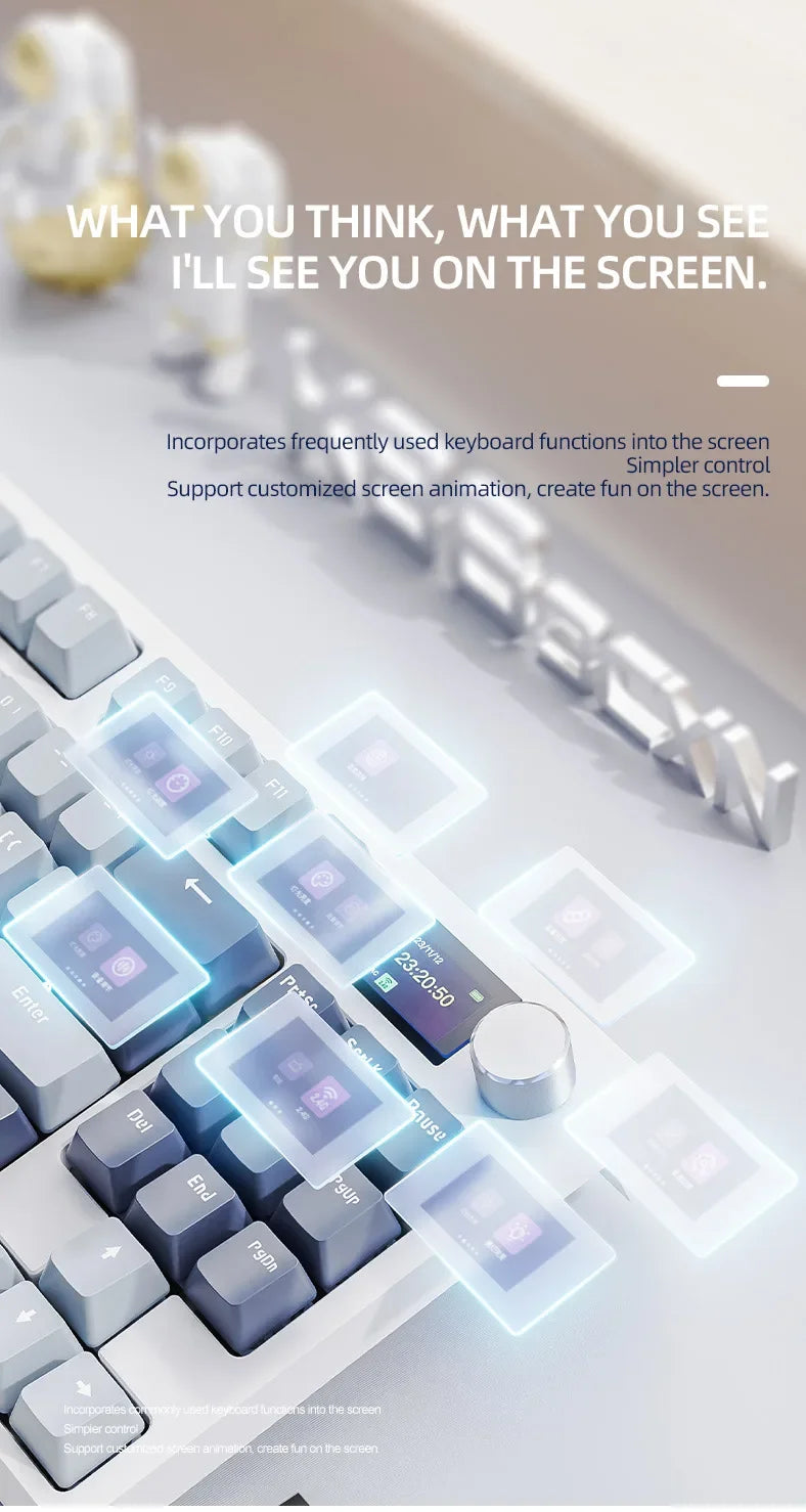 Attack Shark K86 Wireless Mechanical DynanicRGB Keyboard Bluetooth with Display Volume  Button Hot-Swappable Computer Peripheral