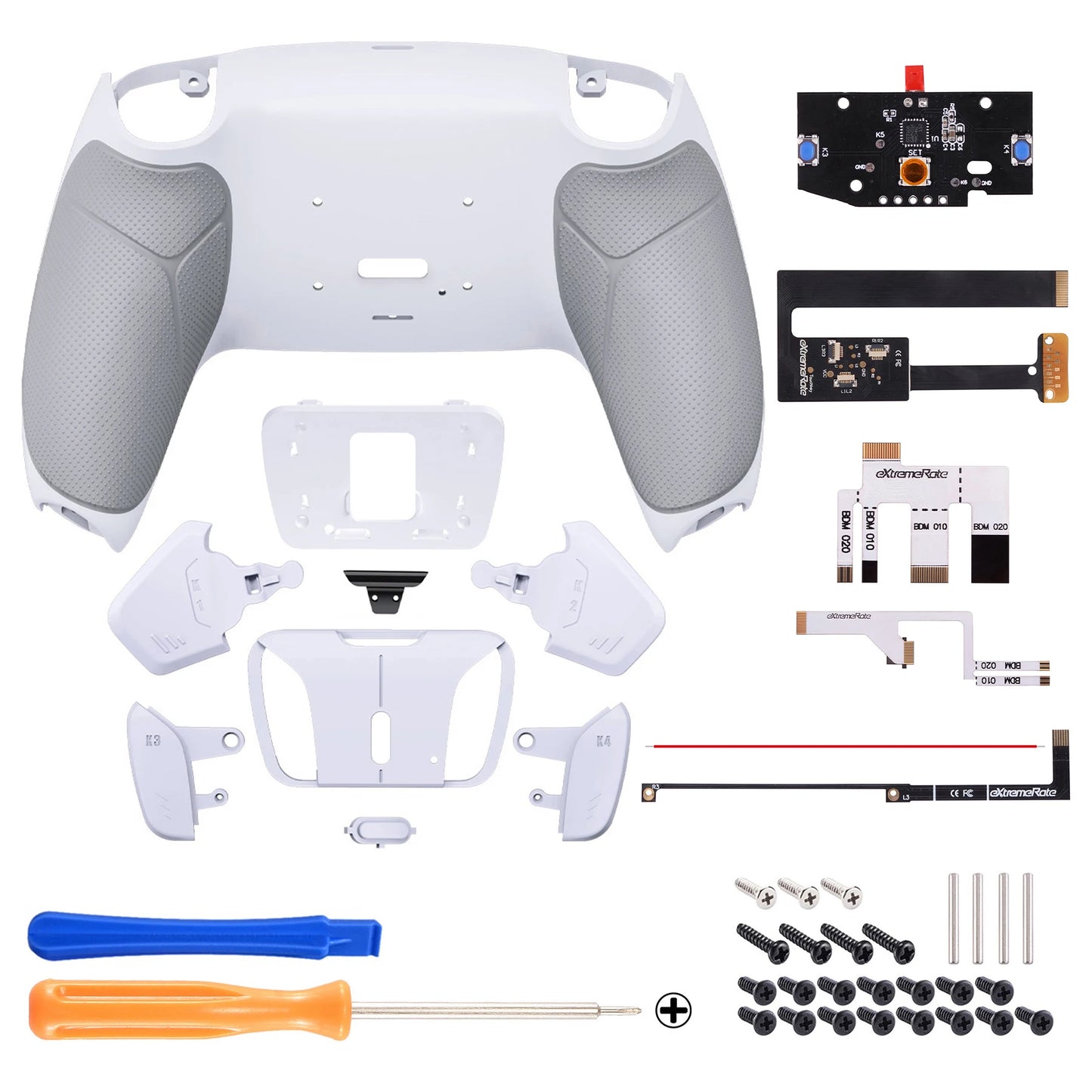 eXtremeRate Remappable RISE 4.0 Remap Kit, Upgrade Board & Redesigned Back Shell & 4 Back Buttons for ps5 Controller BDM-010&020