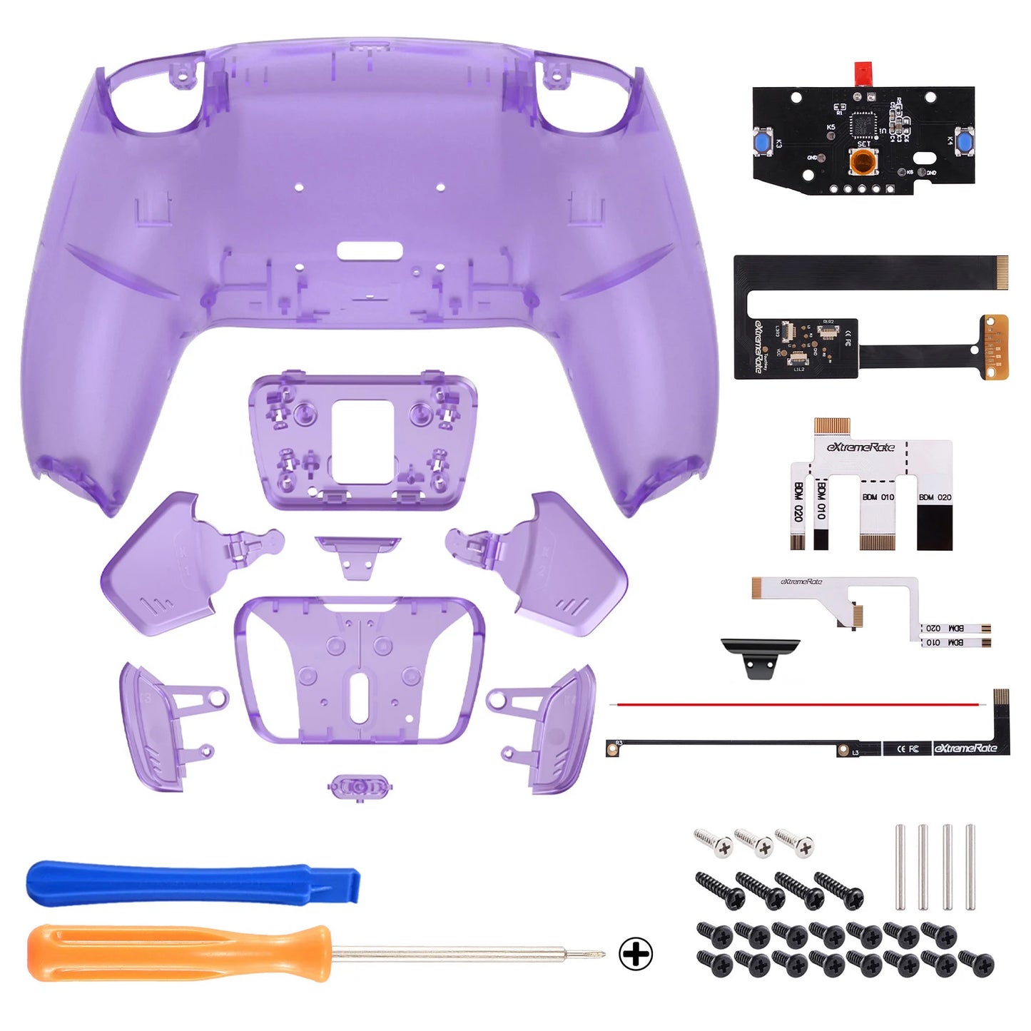 eXtremeRate Remappable RISE 4.0 Remap Kit, Upgrade Board & Redesigned Back Shell & 4 Back Buttons for ps5 Controller BDM-010&020