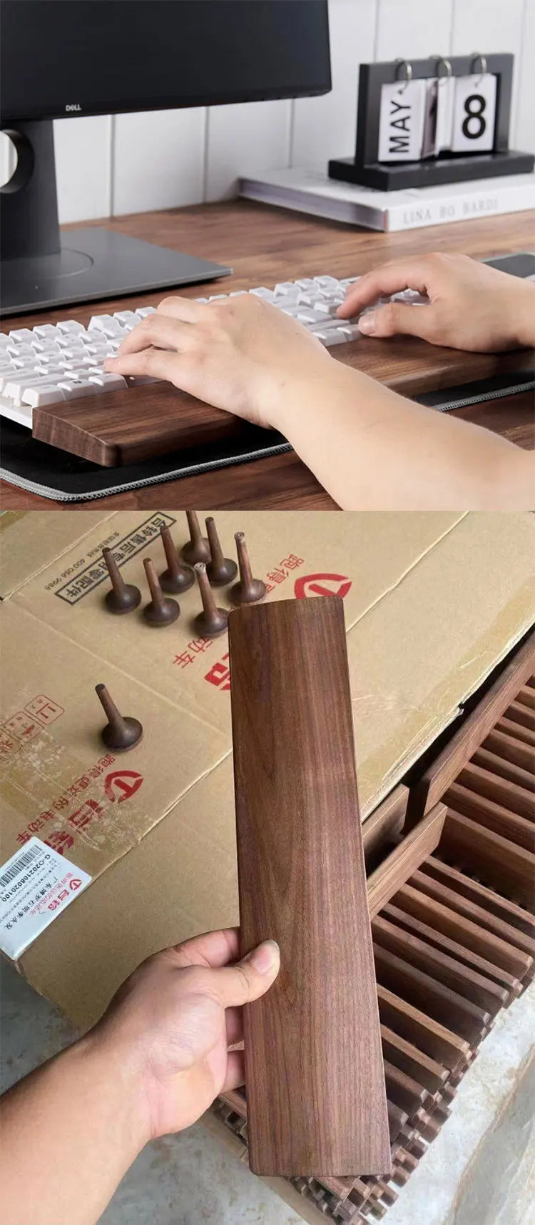 Solid Wood Keyboard Bracket Hand Bracket Black Walnut Wooden Wrist Mechanical Keyboard Wooden Hand Bracket Wrist