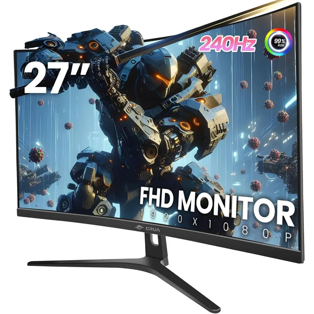 27 Inch Curved Gaming Monitor,Full HD(1920x1080P) VA Panel 1800R 240Hz Refresh Rate Computer Monitor with Blue Light Filter