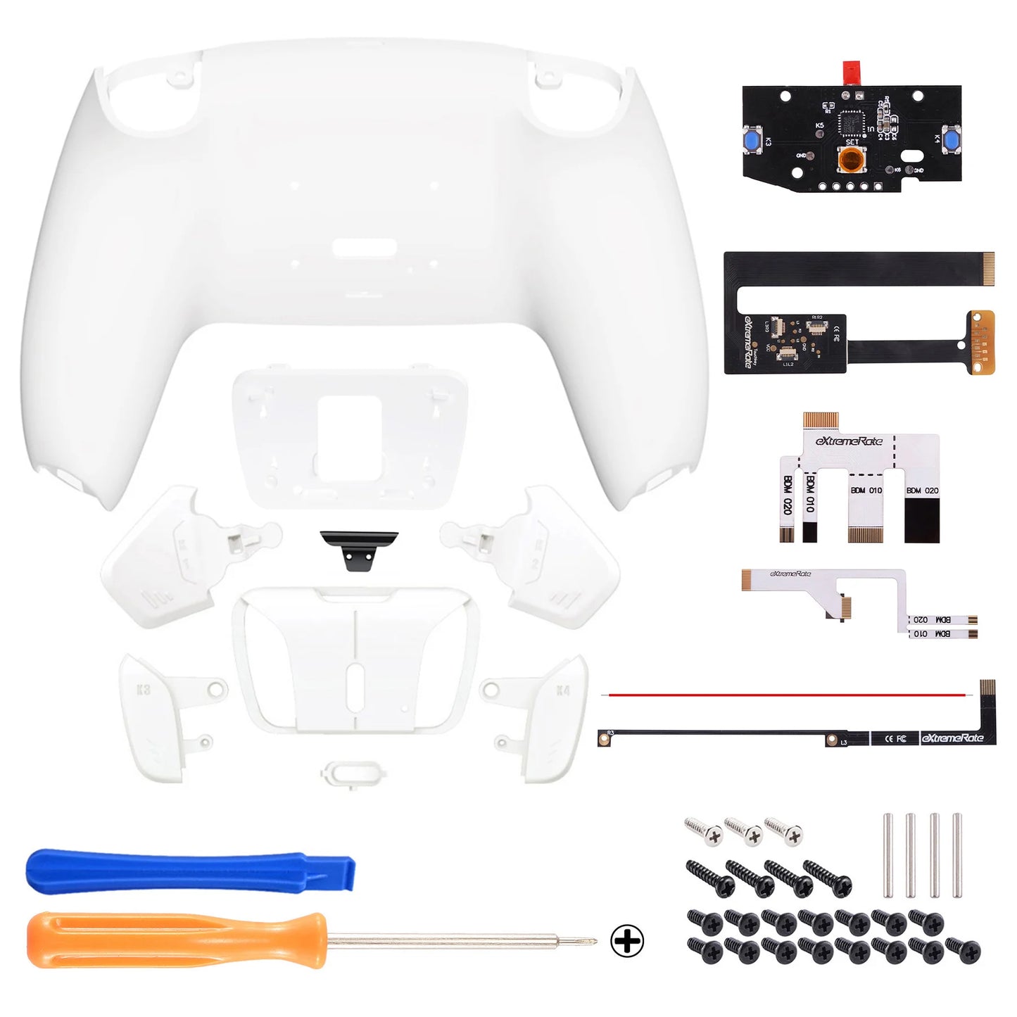 eXtremeRate Remappable RISE 4.0 Remap Kit, Upgrade Board & Redesigned Back Shell & 4 Back Buttons for ps5 Controller BDM-010&020