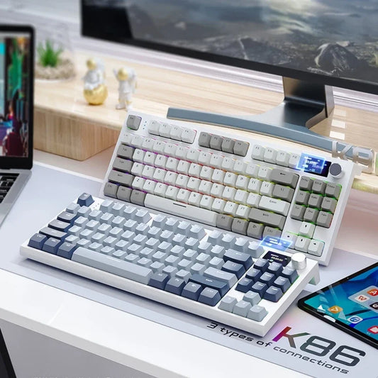 Attack Shark K86 Wireless Mechanical DynanicRGB Keyboard Bluetooth with Display Volume  Button Hot-Swappable Computer Peripheral