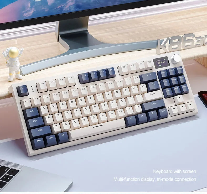 Attack Shark K86 Wireless Mechanical DynanicRGB Keyboard Bluetooth with Display Volume  Button Hot-Swappable Computer Peripheral