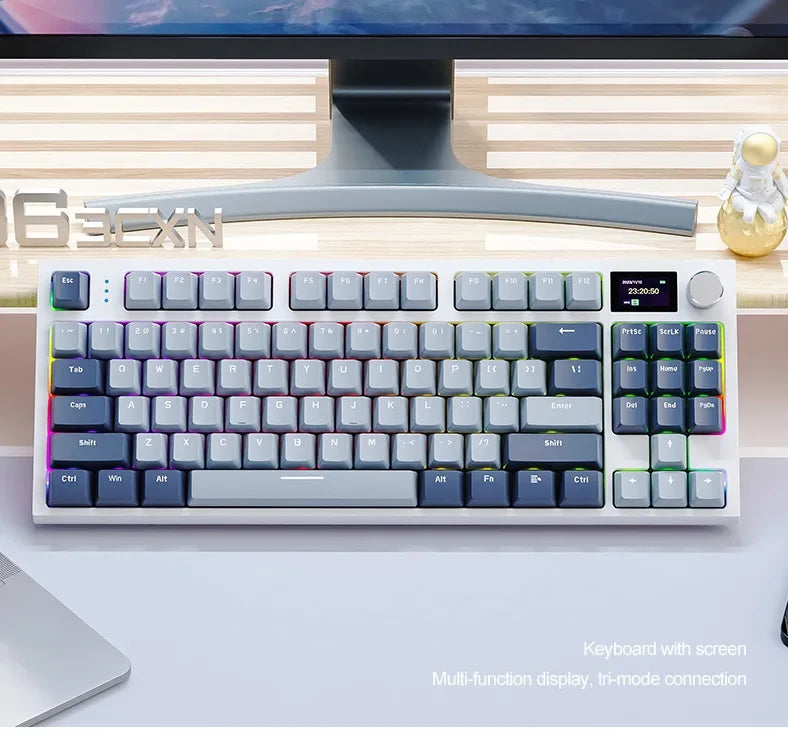 Attack Shark K86 Wireless Mechanical DynanicRGB Keyboard Bluetooth with Display Volume  Button Hot-Swappable Computer Peripheral