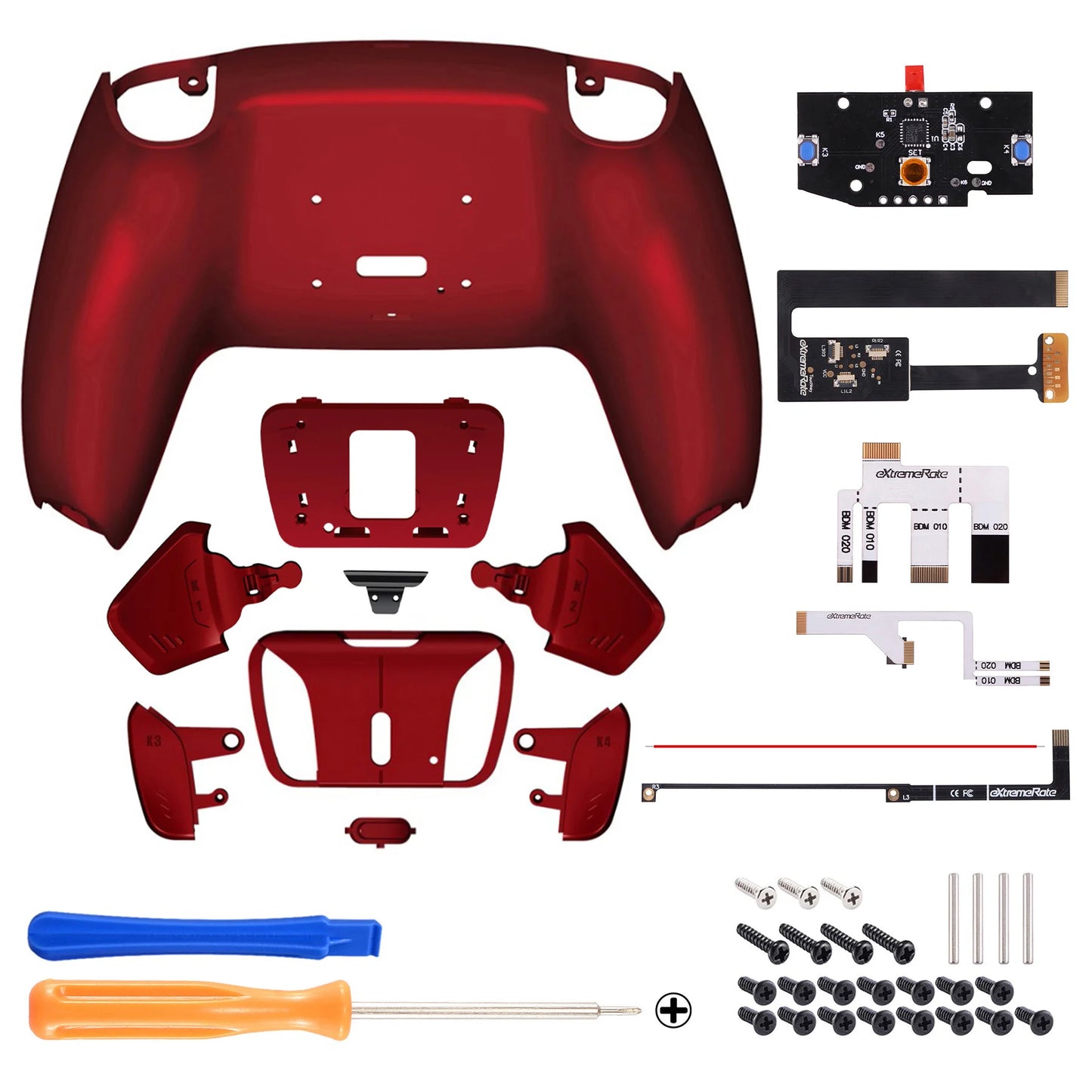 eXtremeRate Remappable RISE 4.0 Remap Kit, Upgrade Board & Redesigned Back Shell & 4 Back Buttons for ps5 Controller BDM-010&020