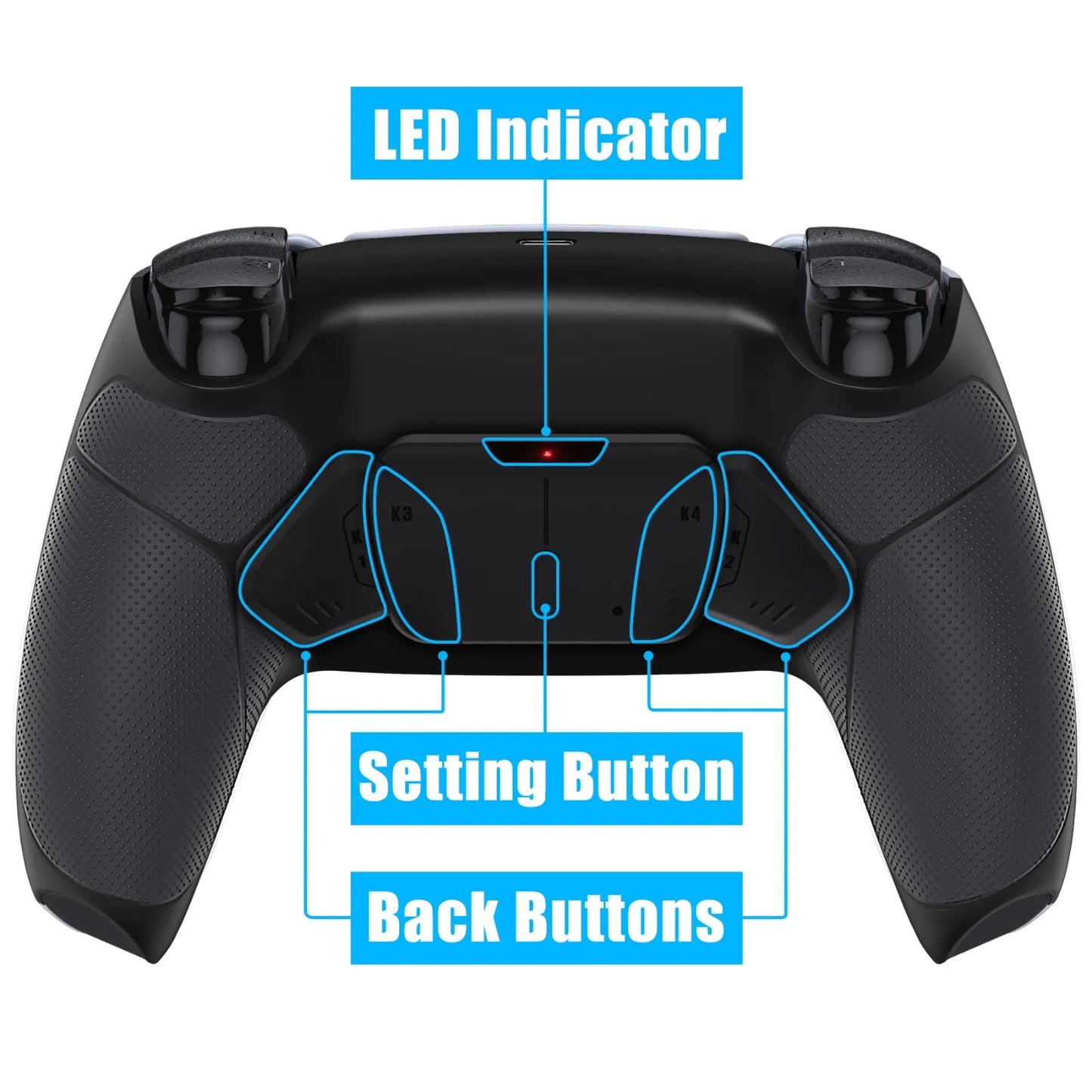 eXtremeRate Remappable RISE 4.0 Remap Kit, Upgrade Board & Redesigned Back Shell & 4 Back Buttons for ps5 Controller BDM-010&020