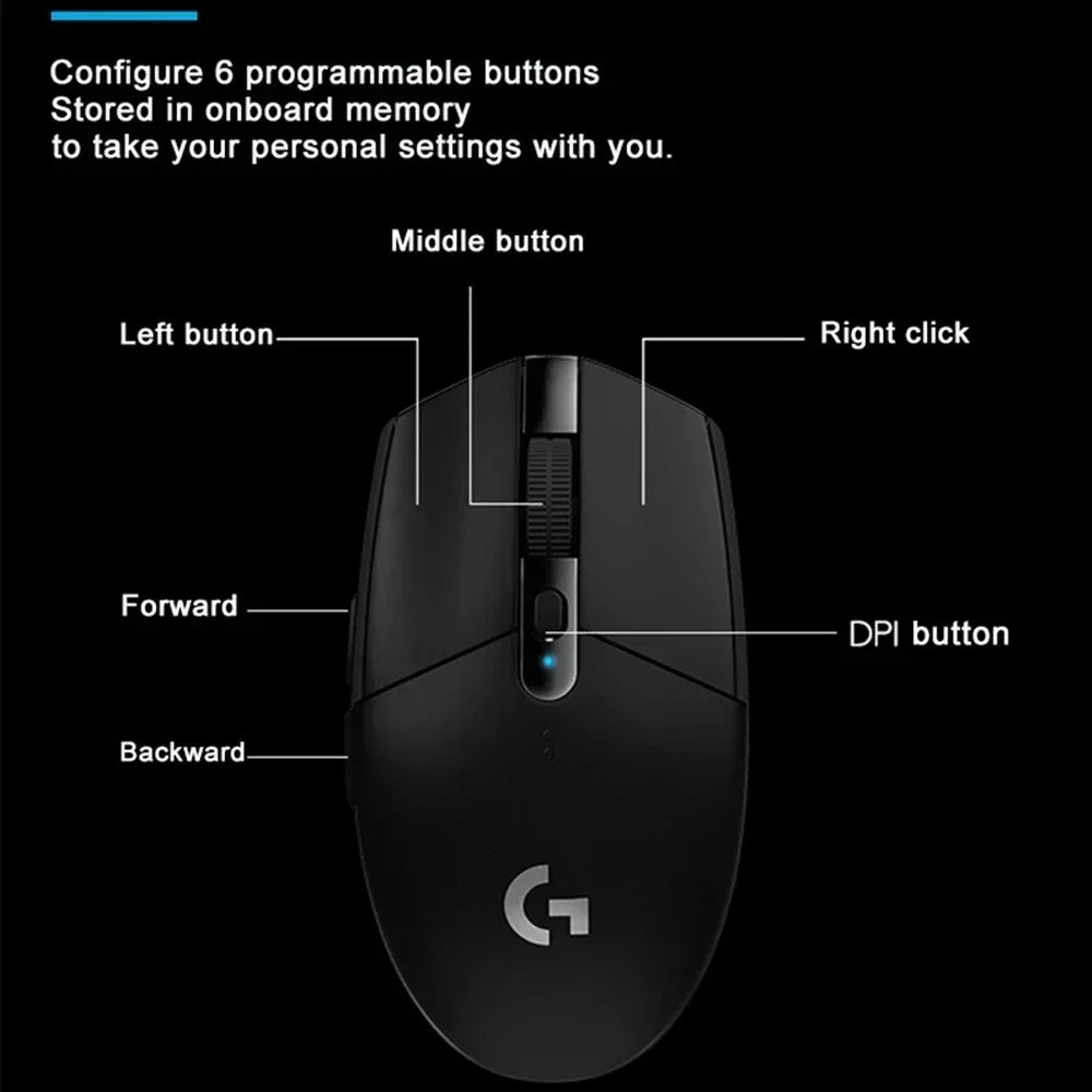 Logitech G304 Computer Gaming 2.4G Wireless, 1200DPI Esports Game Mouse